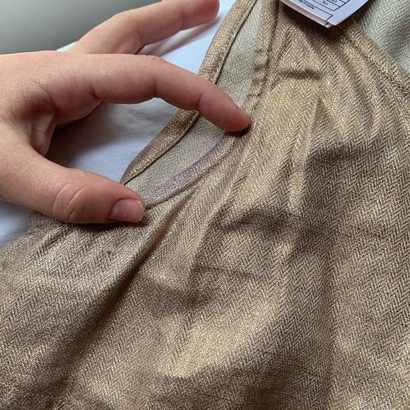 Chanel Cropped Tank Top Gold Linen/Silk Small - Picture 12 of 13